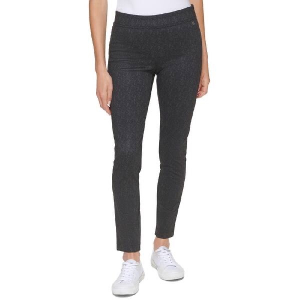 Calvin Klein Pull On Grey/Black Herringbone Pant Size Medium